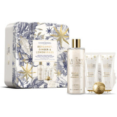 The Luxury Bathing Company D&aacute;rkov&aacute; sada tělov&eacute; p&eacute;če v plechov&eacute; d&oacute;ze ( Bergamot, Ginger & Lemongrass )