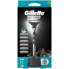 Gillette Mach3 Charcoal - Holic&iacute; strojek + 6 n&aacute;hradn&iacute;ch hlavic