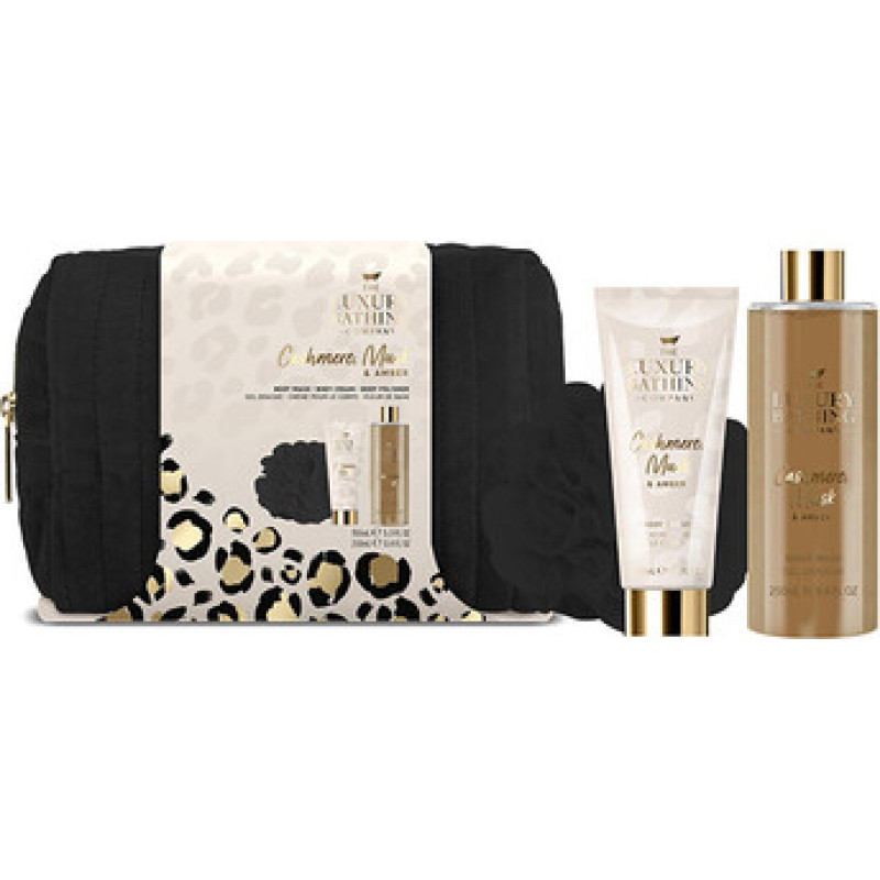 The Luxury Bathing Company D&aacute;rkov&aacute; sada p&eacute;če o tělo v kosmetick&eacute; ta&scaron;ce ( Ka&scaron;m&iacute;r, Mo&scaron;us & Ambra )