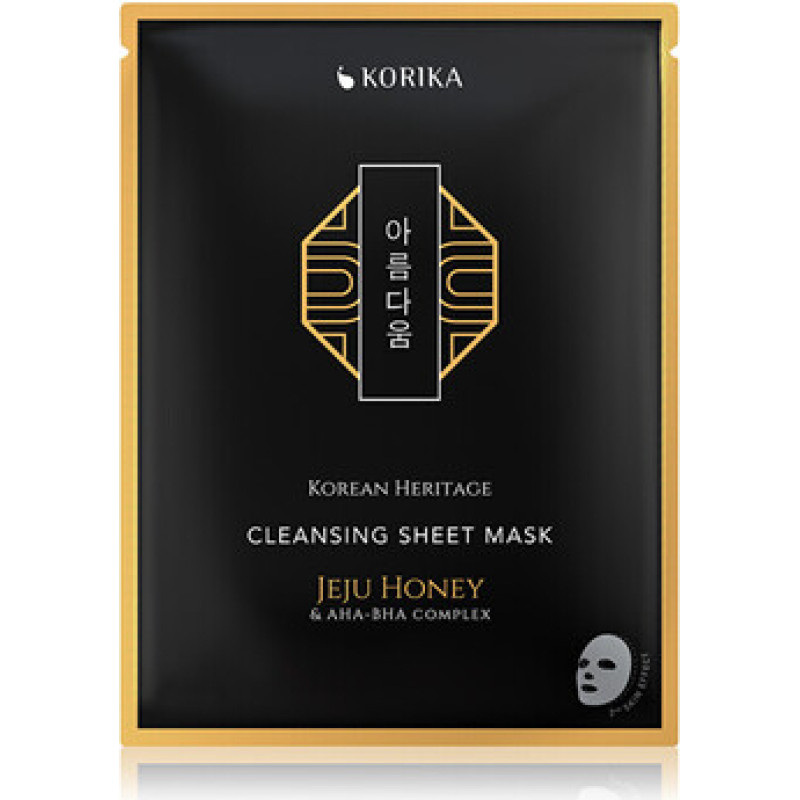 Korika Korean Heritage Cleansing Sheet Mask - Čistic&iacute; pl&aacute;t&yacute;nkov&aacute; maska s Jeju medem a AHA, BHA komplexem