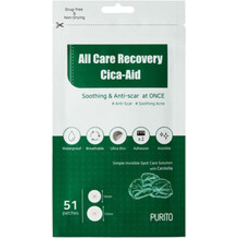Purito All Care Recovery Cica Aid Patches 51 pcs