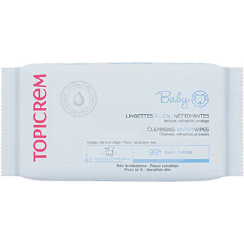 Topicrem Baby Cleansing Water Wipes ( 60 ks ) - Vlhčen&eacute; ubrousky pro děti