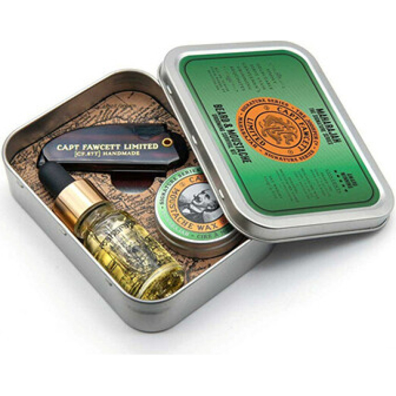 Captain Fawcett Maharajah Grooming Survival Kit - D&aacute;rkov&aacute; sada p&eacute;če o vousy