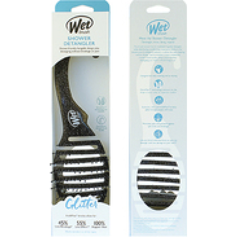 Wet Brush Shower Detangler Glitter Black
