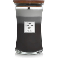 Woodwick Scented candle Trilogy Fireside, Redwood, Sandalwood Clove 609 g