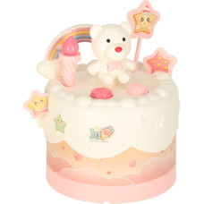 Dzimšanas dienas kūka sakrautas griešanai velcro mūzikas gaismas virtuve 16 gab rozā krāsā