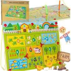 Magnētiskā labirinta koka galda spēle ceļojošai saimniecībai 2 spēlētājiem