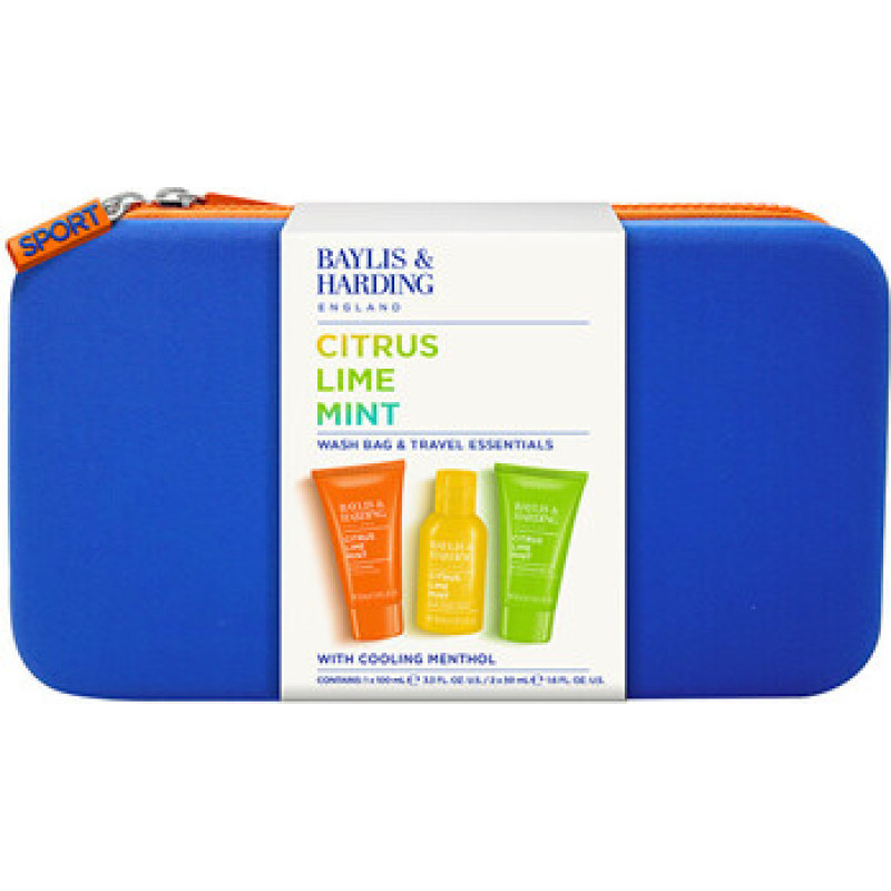 Baylis & Harding Man Wash Bag & Travel Essentials Set ( Citrus, Limetka & M&aacute;ta ) - D&aacute;rkov&aacute; sada