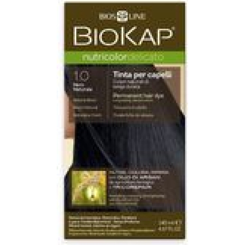 Biokap NUTRICOLOR DELICATO - Barva na vlasy - 1.00 Čern&aacute; př&iacute;rodn&iacute; 140 ml