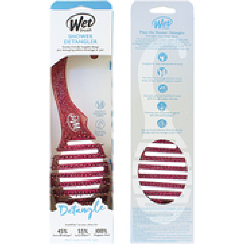 Wet Brush Shower Detangler Pink Glitter