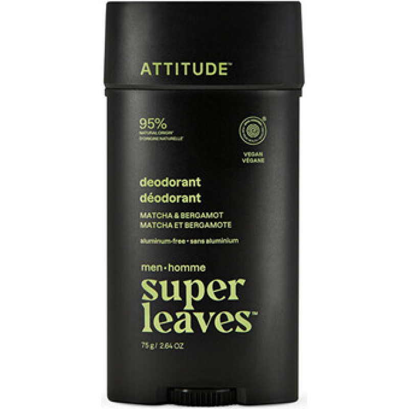 Attitude Super Leaves Matcha & Bergamot Deodorant - Př&iacute;rodn&iacute; p&aacute;nsk&yacute; deodorant
