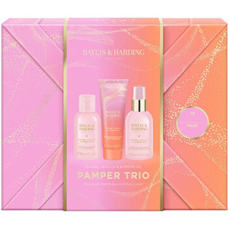 Baylis & Harding Pamper Trio Body Gift Set ( Jojoba, Vanilka & Mandlov&yacute; olej ) - Sada p&eacute;če o tělo
