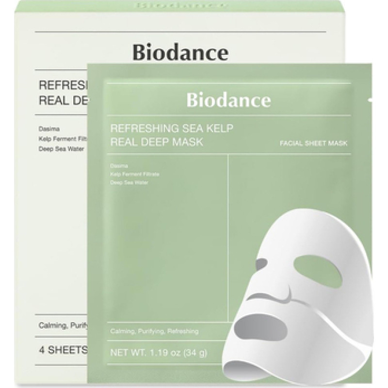 Biodance Refreshing Sea Kelp Real Deep Mask - Zklidňuj&iacute;c&iacute; pleťov&aacute; maska ( 4 ks )