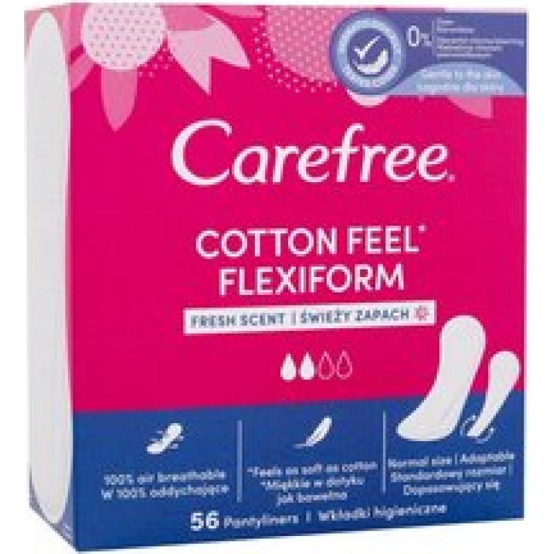 Carefree Cotton Feel Flexiform Fresh Scent - Intimky se svěž&iacute; vůn&iacute; vhodn&eacute; pro běžn&eacute; spodn&iacute; pr&aacute;dlo i tanga