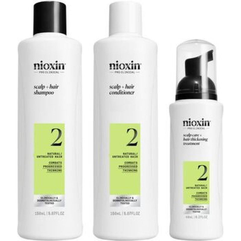 Nioxin System 2 Set - Sada p&eacute;če pro jemn&eacute; v&yacute;razně ř&iacute;dnouc&iacute; př&iacute;rodn&iacute; vlasy