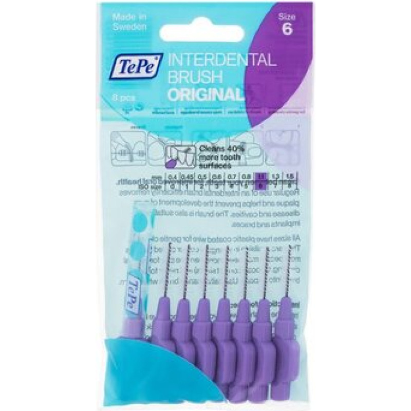 Tepe Interdental Brush Normal (1.1 mm purple 8 pcs) - interdental toothbrushes
