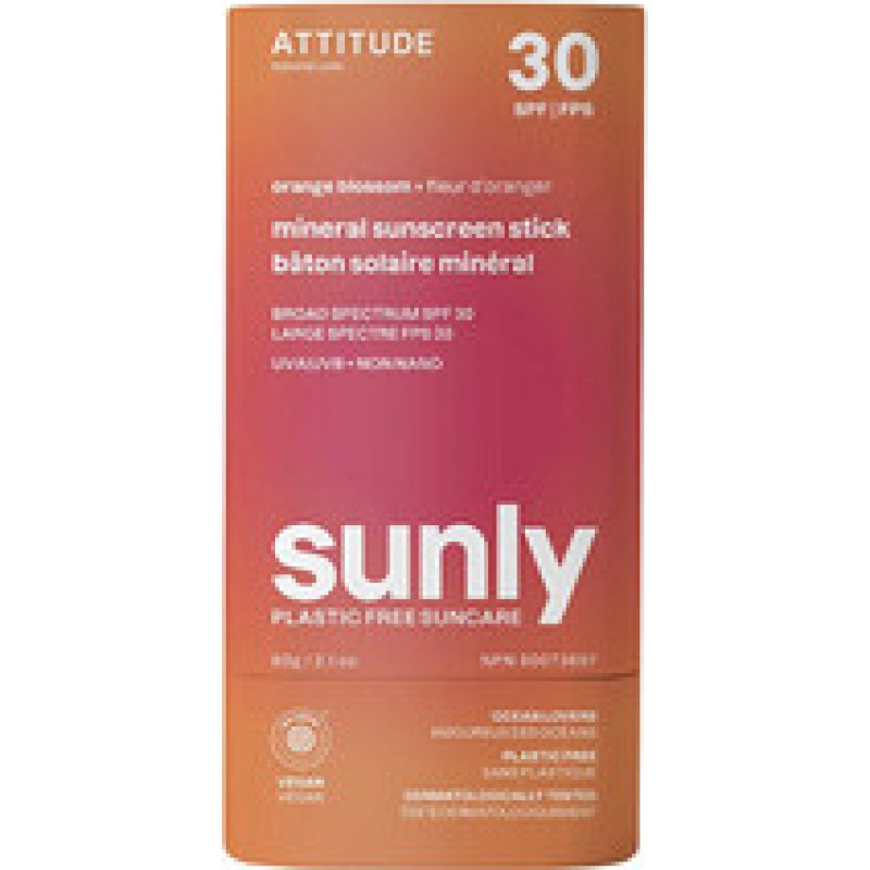 Attitude Orange Blossom Sunly Mineral Sunscreen Stick SPF 30 - Miner&aacute;ln&iacute; ochrann&aacute; tyčinka na tělo