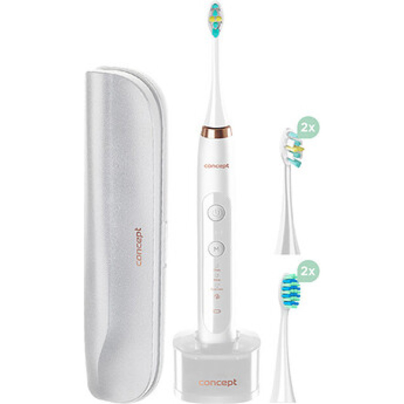 Concept Perfect Smile b&iacute;l&yacute; ZK7010 - Sonick&yacute; zubn&iacute; kart&aacute;ček s cestovn&iacute;m pouzdrem