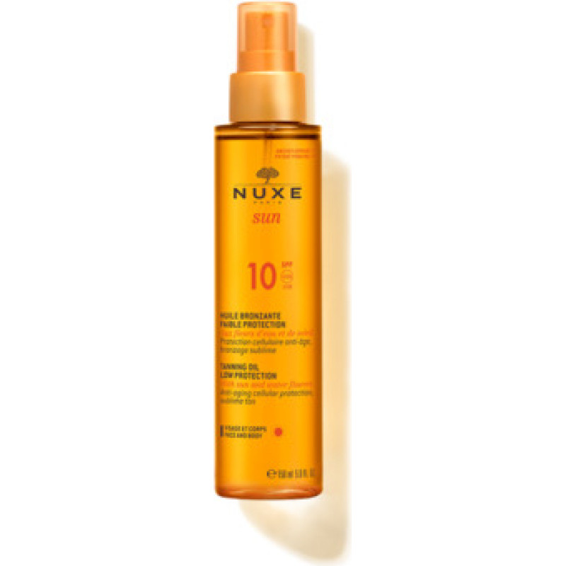 Nuxe Sun Tanning Oil For Face And Body SPF 10 - Bronze suntan oil for face and body