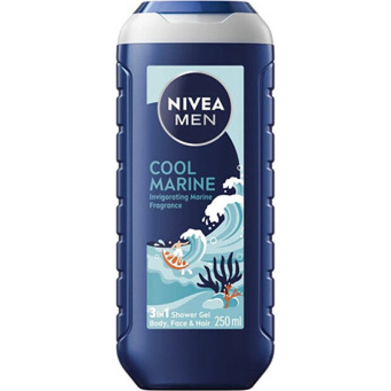 Nivea Men Cool Marine 3 in 1 Shower Gel - Sprchov&yacute; gel na pokožku a vlasy