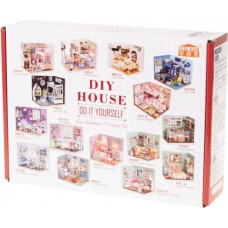 DIY retro modeļa koka leļļu māja 3013