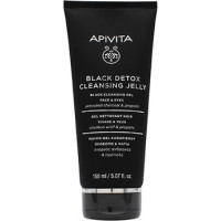 Apivita Black Detox Cleansing Jelly - Čistic&iacute; gel s aktivn&iacute;m uhl&iacute;m na obličej a oči