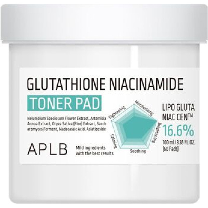 Aplb Glutathione Niacinamide Toner Pad ( 60 ks ) - Rozjasňuj&iacute;c&iacute; tonerov&eacute; tamponky s glutathionem a niacinamidem