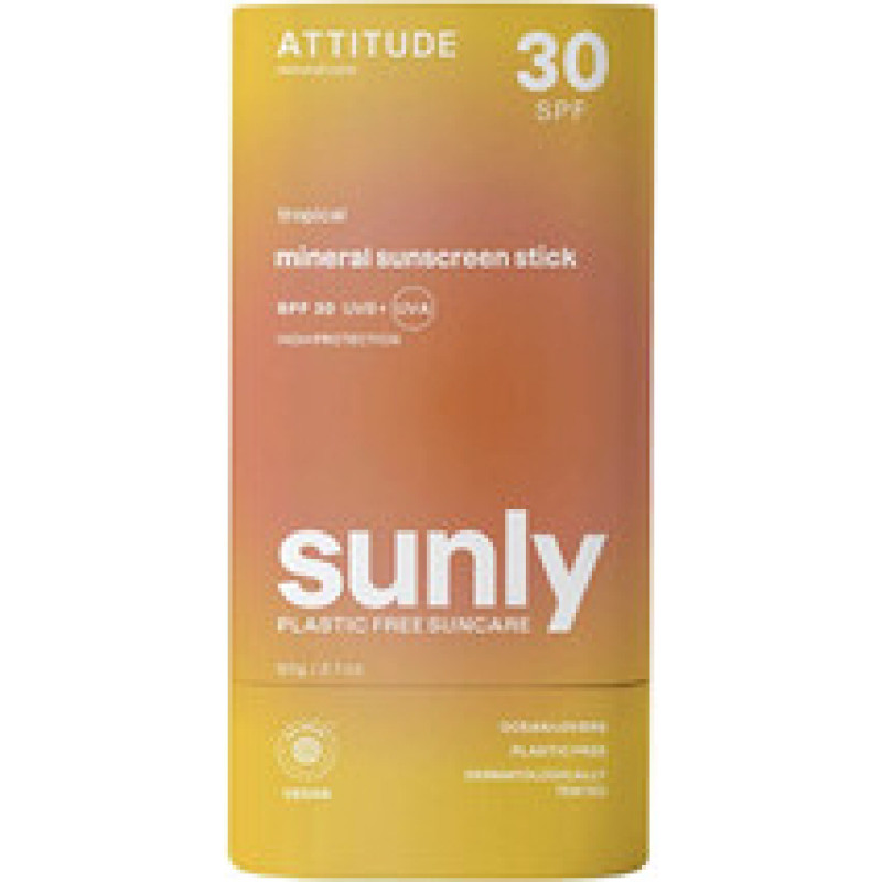 Attitude Tropical Sunly Mineral Sunscreen Stick SPF 30 - Miner&aacute;ln&iacute; ochrann&aacute; tyčinka na tělo