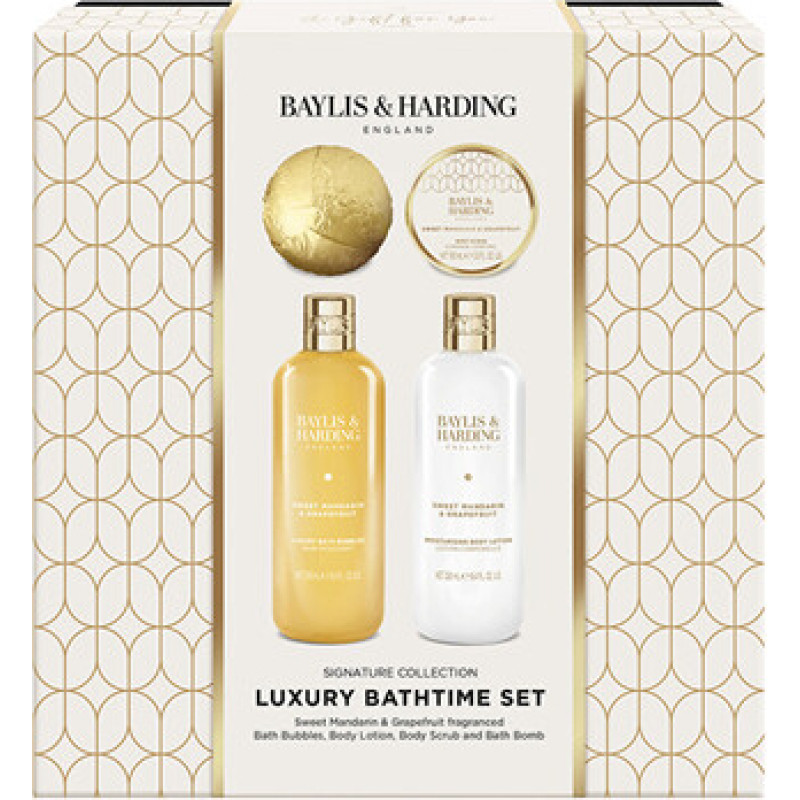 Baylis & Harding Luxury Bath Time Set ( Mandarinka & Grapefruit ) - D&aacute;rkov&aacute; sada koupelov&eacute; p&eacute;če