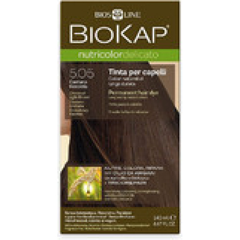 Biokap NUTRICOLOR DELICATO - Barva na vlasy - 5.05 Hněd&aacute; - světl&yacute; ka&scaron;tan 140 ml
