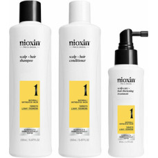 Nioxin System 1 Set - Sada p&eacute;če pro jemn&eacute; m&iacute;rně ř&iacute;dnouc&iacute; př&iacute;rodn&iacute; vlasy