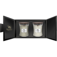 Woodwick Candle Gift Set ( Fireside, Linen )