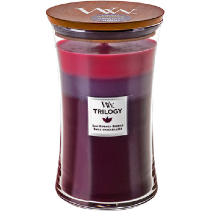 Woodwick Sun Ripened Berries Trilogy Vase (berry ripening in the sun) - Scented candle