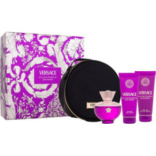 Versace Dylan Purple D&aacute;rkov&aacute; sada EDP 100 ml, tělov&eacute; ml&eacute;ko 100 ml, sprchov&yacute; gel 100 ml a kosmetick&aacute; ta&scaron;tička
