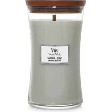 Woodwick Lavender & Cedar V&aacute;za ( levandule a cedr )