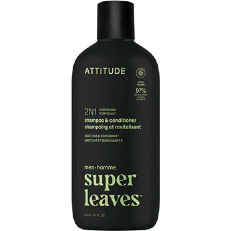 Attitude Super Leaves Matcha & Bergamot Shampoo & Conditioner - P&aacute;nsk&yacute; posiluj&iacute;c&iacute; &scaron;ampon a kondicion&eacute;r 2v1