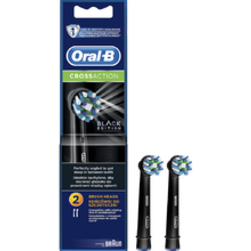 Oral B Cross Action EB50 Black - Replacement brush heads