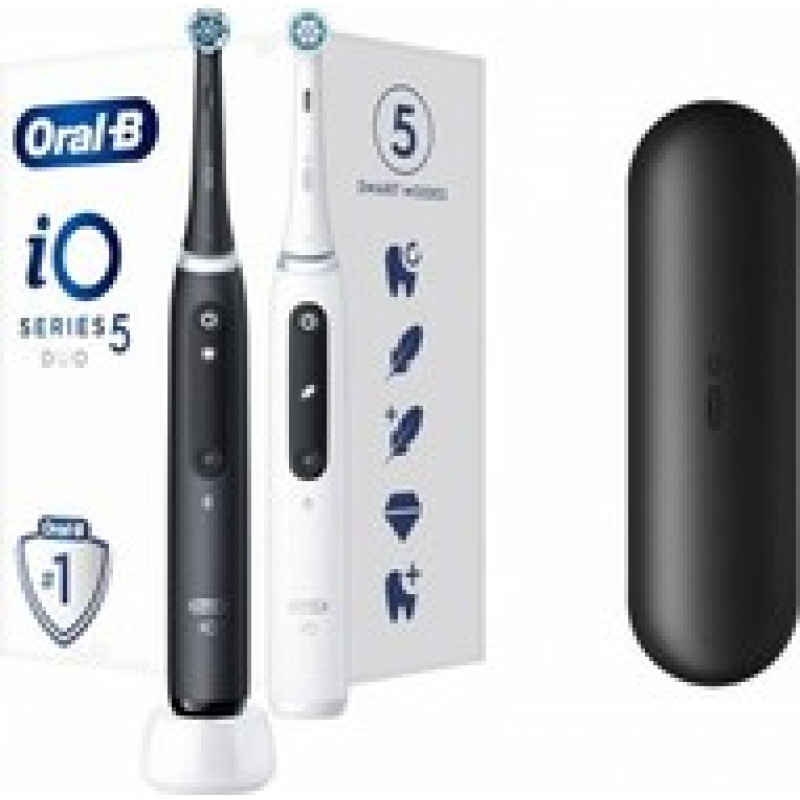 Oral B IO Series 5 Matt Black + Quite White Duo Pack Toothbrush