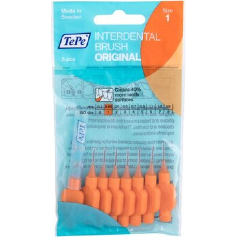 Tepe Interdental Brush Normal (0.45 mm orange 8 pcs) - interdental toothbrushes