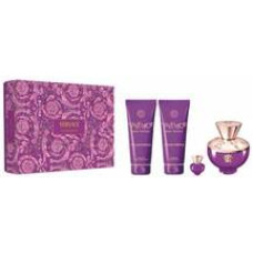 Versace Dylan Purple pour Femme D&aacute;rkov&aacute; sada EDP 100 ml, sprchov&yacute; gel 100 ml, tělov&eacute; ml&eacute;ko 100 ml a miniaturka EDP 5 ml