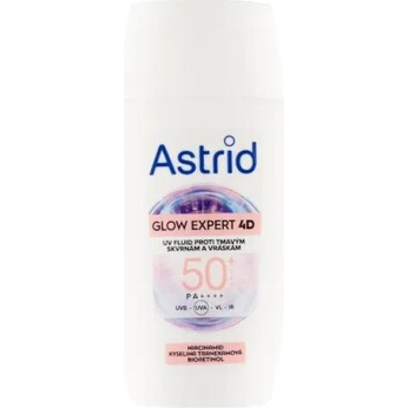 Astrid Glow Expert 4D SPF 50 - Pleťov&yacute; fluid proti tmav&yacute;m skvrn&aacute;m a vr&aacute;sk&aacute;m