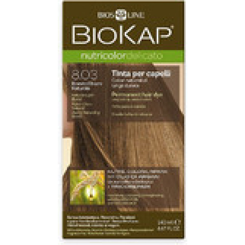 Biokap NUTRICOLOR DELICATO - Barva na vlasy - 8.03 Blond př&iacute;rodn&iacute; světl&aacute; 140 ml