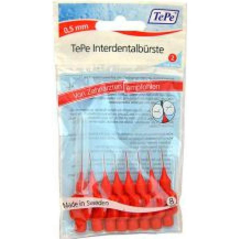 Tepe Interdental Brush Normal (0.5 mm red 8 pcs) - interdental toothbrushes