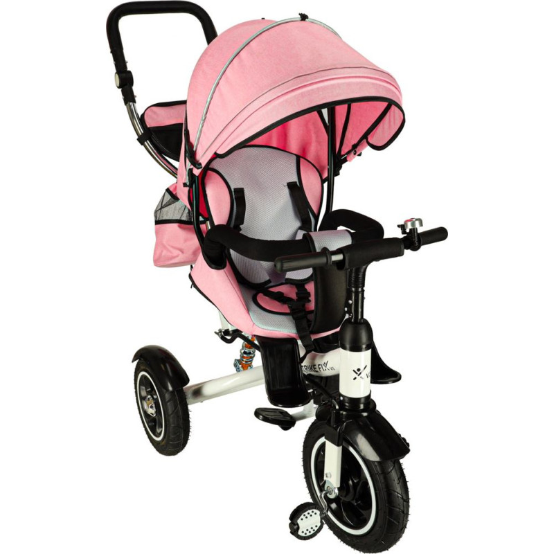 Trike Fix V3 tricikls 3in1 ratiņi velosipēds 360 grozāms bezmaksas ritenis rozā krāsā
