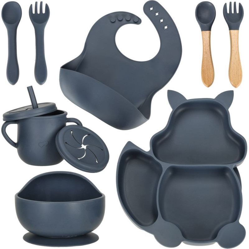 Bērnu silikona trauki vāverīte tumši nē