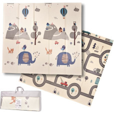 Izglītojošs salokāms divpusējs putuplasta paklājs 180 x 200 cm ielas mežs