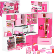 Leļļu mēbeļu virtuve 4 segmenti LED skaņas