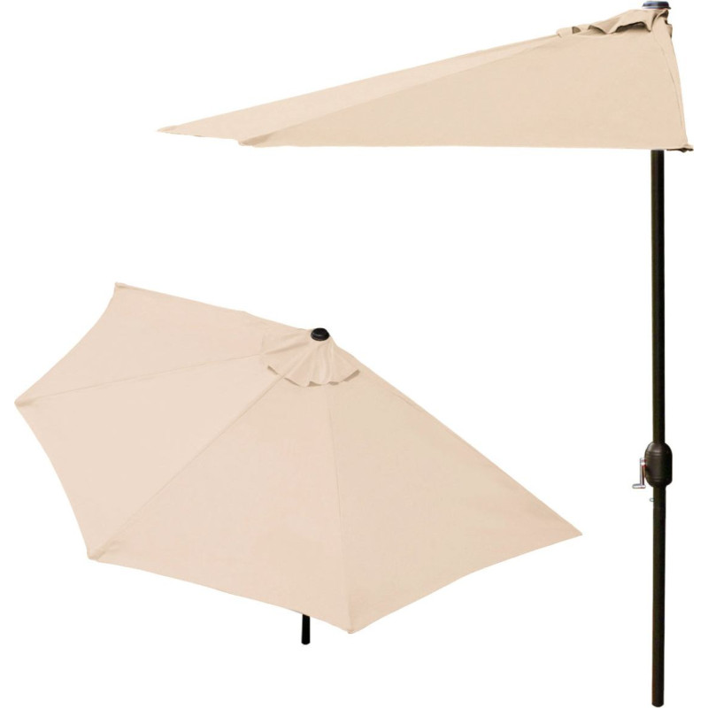 Multigarden Garden umbrella, half-wall umbrella for terrace, 2.7 m, beige, MultiGarden