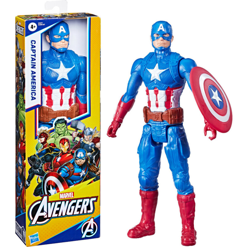 Figūrīne Kapteinis Amerika 30 cm, Avengers Titan Hero Series rotaļlieta bērniem no 4 gadiem, Marvel