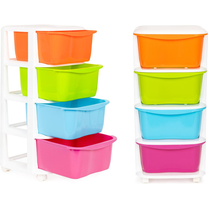 Modernhome Storage organiser with 4 pull-out plastic drawers